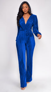 Juna Surplice Jumpsuit - Royal Blue